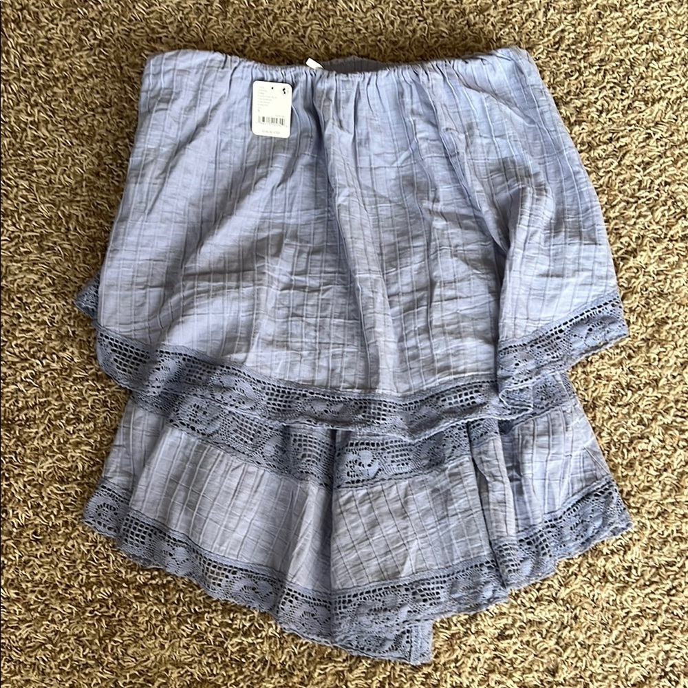 Free People Lavender Tiered Strapless Romper - Picture 4 of 6